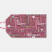 Bright Happy Birthday Pattern Background Cadeaulabel (Achterkant Horizontaal)