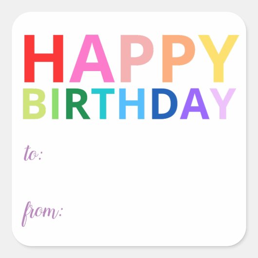 Bright Happy Birthday Sticker (Voorkant)