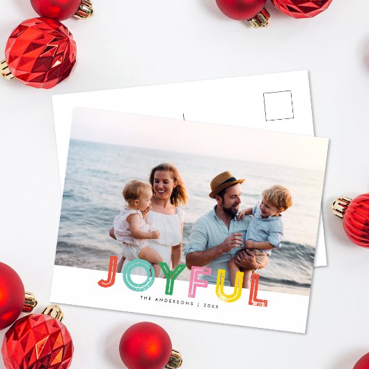 Bright, Happy en Joyful Holiday Photo Briefkaart