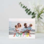 Bright, Happy en Joyful Holiday Photo Briefkaart (Staand voorkant)