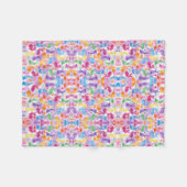 Bright Happy Paaster Bunny Waterverf Blanket Fleece Deken (Voorkant (Horizontaal))