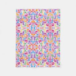 Bright Happy Paaster Bunny Waterverf Blanket Fleece Deken