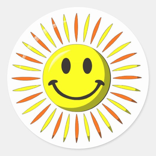Bright Happy Smile - Gezicht Ronde Sticker (Voorkant)