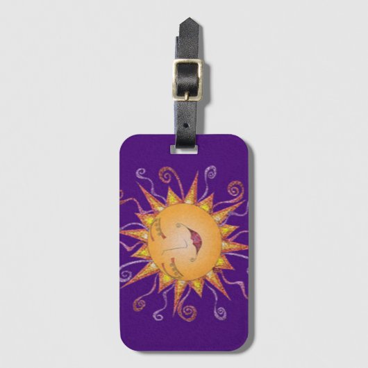 Bright Happy Sunburst Bagagelabel (Voorkant (verticaal))