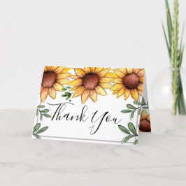 Bright Happy Zonnebloemen Bedankt Card