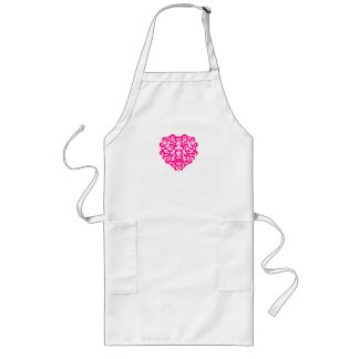 bright heart apron in fuchsia lang schort