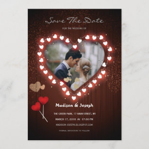 Bright Heart lijst Bewaar de datum uitnodigingskaa Save The Date