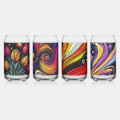 Bright Hedendaagse bloemen kunst kan glas (Achterkant)