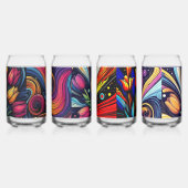 Bright Hedendaagse bloemen kunst kan glas (Rechts)