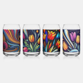 Bright Hedendaagse bloemen kunst kan glas