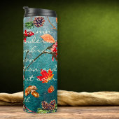 Bright Herfst Flowers Cones Kastanjes Inspirerend Thermosbeker