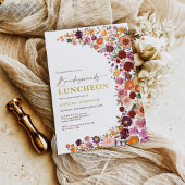 Bright Herfst Garden Flowers Bruidsmeisjes Luncheo Kaart