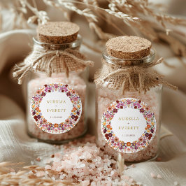 Bright Herfst Wildflower Bloemenkrans bruiloft Ronde Sticker