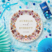 Bright Herfst Wildflower Garden Krans bruiloft Papieren Bordje (Feest)