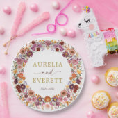 Bright Herfst Wildflower Garden Krans bruiloft Papieren Bordje (Feest)