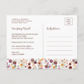 Bright Herfst Wildflower Wedding Save the Date Fot Aankondigingskaart (Achterkant)