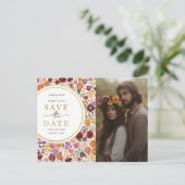 Bright Herfst Wildflower Wedding Save the Date Fot Aankondigingskaart (Staand voorkant)