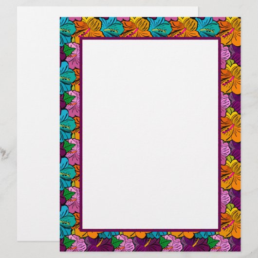 Bright Hibiscus Border Station (Voorkant / Achterkant)