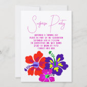 Bright Hibiscus Modern Surprise Verjaardagsfeest Kaart (Voorkant)