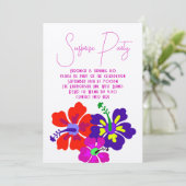 Bright Hibiscus Modern Surprise Verjaardagsfeest Kaart (Staand voorkant)