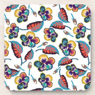 Bright Hibiscus Pattern Bier Onderzetter