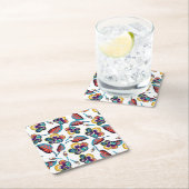 Bright Hibiscus Pattern Kartonnen Onderzetters (Insitu)