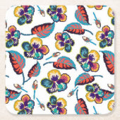 Bright Hibiscus Pattern Kartonnen Onderzetters (Voorkant)