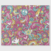 Bright Hippie Patroon Cadeaupapier (Vlak)