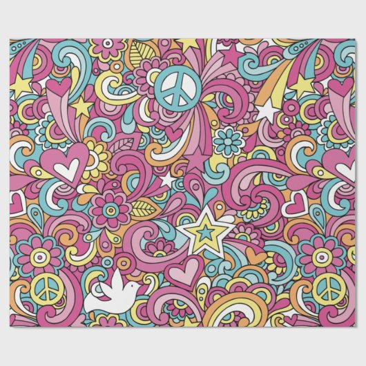Bright Hippie Patroon Cadeaupapier (Vlak)