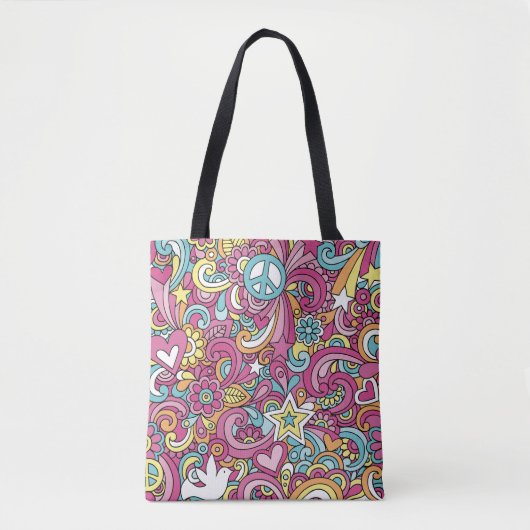 Bright Hippie Patroon Tote Bag (Voorkant)