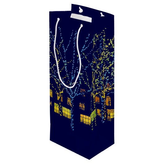 Bright Holiday Lights Wine Gift Bag Wijn Cadeautas (Achterkant Gekanteld)