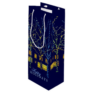 Bright Holiday Lights Wine Gift Bag Wijn Cadeautas