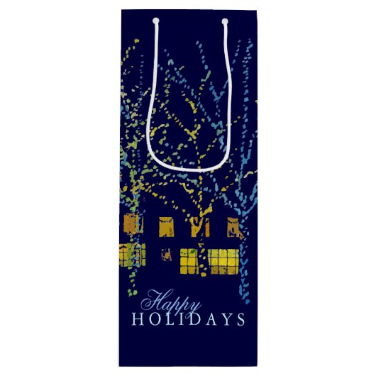 Bright Holiday Lights Wine Gift Bag Wijn Cadeautas (Voorkant)