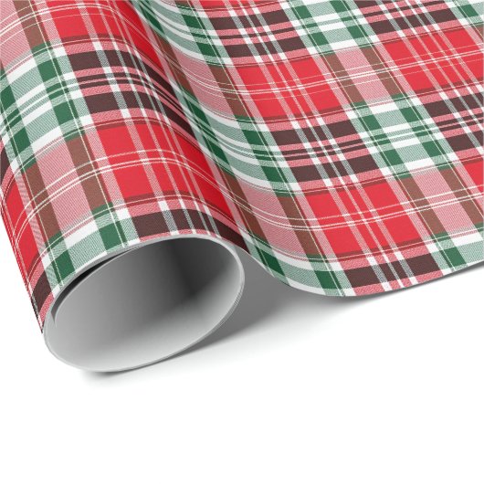 Bright Holiday Plaid Cadeaupapier (Rol Hoek)
