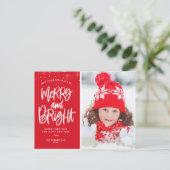 Bright Holiday script kerstvakantie Briefkaart (Staand voorkant)