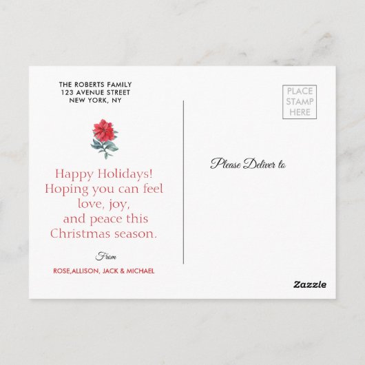 Bright Holiday script kerstvakantie Briefkaart (Achterkant)