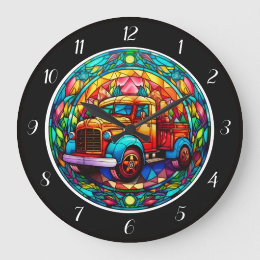 Bright Holiday Truck Wall Clock Grote Klok (Voorkant)