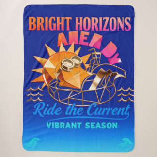 Bright Horizons Ride The Current Zomer Typografie Sherpa Deken