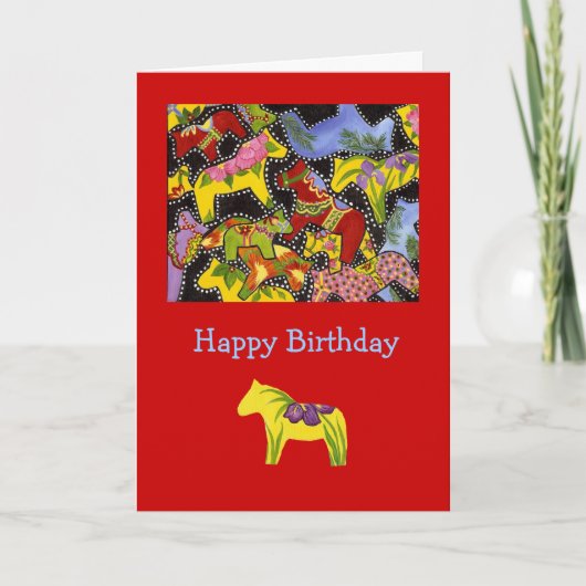 Bright Horses Birthday Kaart (Voorkant)