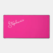 Bright Hot Pink gepersonaliseerde scriptnaam Stijl Bureaumat (Voorkant)