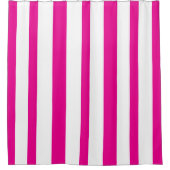 Bright Hot Pink White Summer Stripes Douchegordijn (Voorkant)