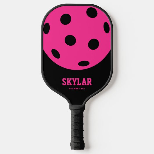 Bright Hot-roze zakformaat, aangepast Pickleball Paddle (Voorkant)