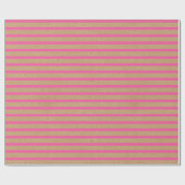 Bright Hot Summer Pink Stripes Faux Brown Kraft Cadeaupapier (Vlak)