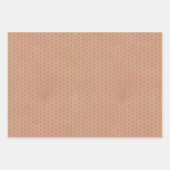 Bright Hot Summer Pink Stripes Faux Brown Kraft Inpakpapier Vel (Voorkant 3)