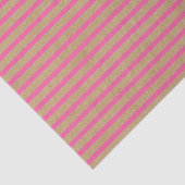 Bright Hot Summer Pink Stripes Faux Brown Kraft Tissuepapier (Detail)