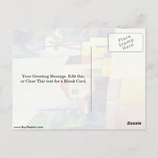 Bright House tegen August Macke Briefkaart (Achterkant)