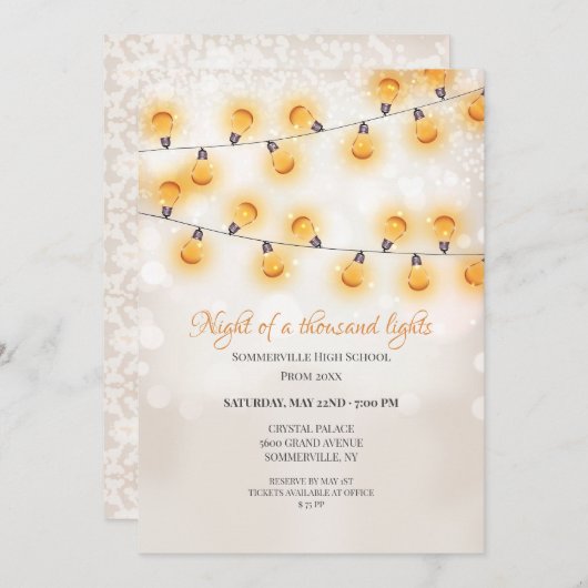 Bright Hung Lights Prom Kaart (Voorkant / Achterkant)