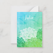 Bright Hydrangea Blooms Flat Note Kaart Notitiekaartje (Voorkant)