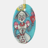 BRIGHT IDEA MEISJE ROBOT ORNAMENT Ovaal (Rechts)