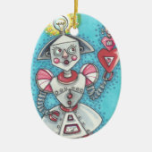 BRIGHT IDEA MEISJE ROBOT ORNAMENT Ovaal (Voorkant)